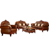 Wood Leather Sofa for Living Room Furniture Sets (619R)