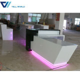 Commercial Counter Furniture White and Grey L Shaped Reception Desk