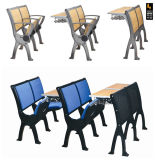 Black Coated Finish Moulded Iron School Desk and Chair for Classroom