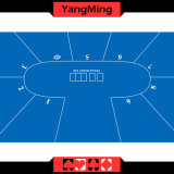 100% Polyester Fabric Standard Poker Table Layout Texas Holdem Poker Oval Table Layout - 10p Blue Color (YM-DZ01B1)