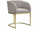 Modern Rose Gold Stainless Steel Legs Arm Chair
