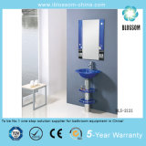 Hangzhou Factory Wholesale Floor-Mounted Glass Wash Basin with Mirror (BLS-2121)