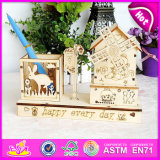 2015 Cheap Wooden Craft for Kids, Wooden Music Box with Pen Holder, High Quality Wooden Craft Boxes for Decoration W02A033