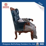 Ruifuxiang Blue Meeting Sofa Chair with Leather and Fabric for New House (W215D)