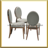 Modern Stainless Steel Oval Back Rose Gold Grey Velvet Chair