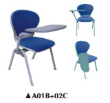 Plastic Cushion Seats Chair with Writing Pad