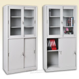 Sliding Door Filing Cabinets with Upper Double Framed Glass