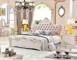 French Luxury Baroque Style Canopy Bedroom Set/European Wooden Carving Kind Size Bed (6019)