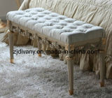 French Style Bedroom Wooden Fabric Bed Stool (1704)