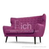 Wing Back Leisure Sofa in Fabric for Living Room (2Seater)