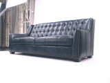 Chesterfield Sofas with Blue Wipe off Leather