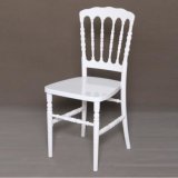 White Wood and Resin Wedding Banquet Napoleon Chair