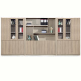 Combined Large Office Wooden Bookcase with Sliding Door