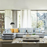 Popular Modern Light Gray Fabric Sofa for Living Room