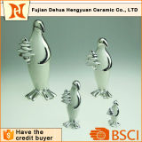 Plating Ceramic Penguin Craft for Home Decoration