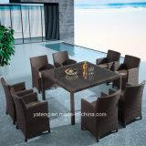 Cheap Aluminum Wicker Big Dining Table of Garden Furniture (YTA020-1&YTD020-3)