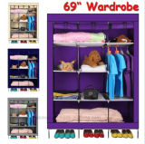 Modern Simple Wardrobe Household Fabric Folding Cloth Ward Storage Assembly King Size Reinforcement Combination Simple Wardrobe (FW-46)