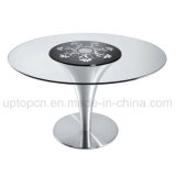 Best-Selling Round Coffee Shop Club Bar Glass Pattern Table (SP-GT108)