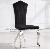 Elegant Velvet Fabric Stainless Steel Modern Dining Room Chair Stiching Back