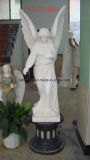 Natural Pure White Marble Angel Sculpture for Outdoor Decoration