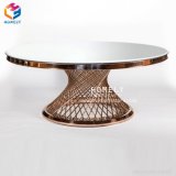Morden Dining Room Furniture Marble Top Stainless Steel Table Hly-St17