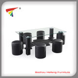 Leather & Glass New Style Glass Coffee Table (CT109)