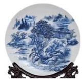 Chinese Antique Furniture Porcelain Plate with Shelf