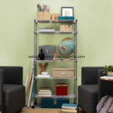 Multi-Functional Home Storage Adjustable Chrome Metal Wire Shelf with Wheels