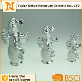 Plating Ceramic Snowman Craft for Home Decoration