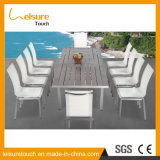 Anti-Decay Anodized Aluminum with Textilene Extendable Home Hotel Dining Table and Chair Set Outdoor Patio Garden Furniture