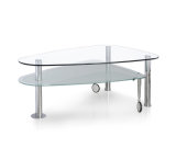 Movable Tempered Glass Coffee Table (CT092)