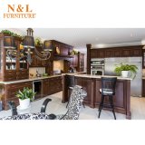 2017 Real Solid Wood Natural Wood Veener Kitchen Cabinet