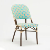 Outdoor Cafe Bamboo Rattan French Bistro Dining Chairs