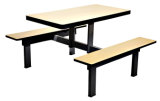 Wooden Table with Bench School Dining Restaurant Table with Chairs