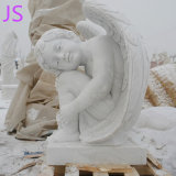 Emulational Little Angel Statues Sculpture Made of White Marble