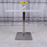 Modern Hotel Restaurant Marble Dining Table with Stainless Steel Base