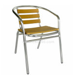 Outdoor Aluminum Wood Slats Coffee Chair Manufacturer (pwc-302)