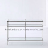 Modern Style Nesting Glass Top Console Table