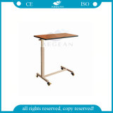AG-Obt007 Wooden Material Board Height Adjustable Over Bed Hospital Dining Table