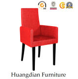 Red PU Restaurant Furniture Wooden Dining Chair Armchair