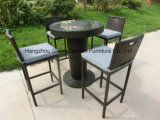 Rattan Barstool with Table&Ice Bucket Outdoor Furniture Set
