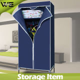 Fabric Folding Cabinet Bedroom Wardrobe with Clothes Hanger Pole
