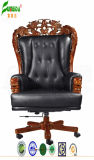 Swivel Leather Executive Office Chair with Solid Wood Foot (FY1098)