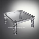 Acrylic Organic Glass Tea Table with Glass Top (BTR-Q7001)