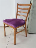 Fabric Upholstered Wood Finish Metal Chair (FOH-WRC2)