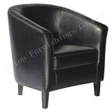 Cafe Used Single Black Faux Leather Tub Chair (SP-HC535)