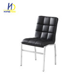 Chromed Metal Leg Leather Back Seat Dining Chair