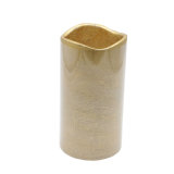 The Warm Lighe and Flameless LED Pillar Candle with Gold Lacker for Home Decor