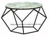 Morden Dining Coffee Metal Wire Marble Top Table