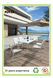 Tempered Glass Outdoor Dining Tables with Stainless Steel Frame